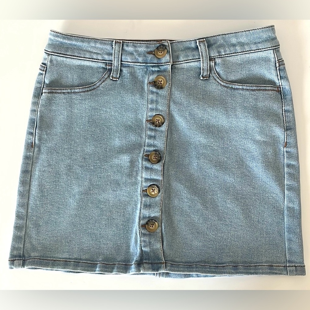 Vintage Arizona Jean Co Button Front Light Distress Wash Denim Jean Mini Size 5